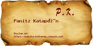 Panitz Katapán névjegykártya